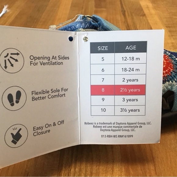 Robeez  Spiral Tie Dye Slip Resistant Neoprene, Water, Pool Play Shoes Toddler 8 - Picture 7 of 7